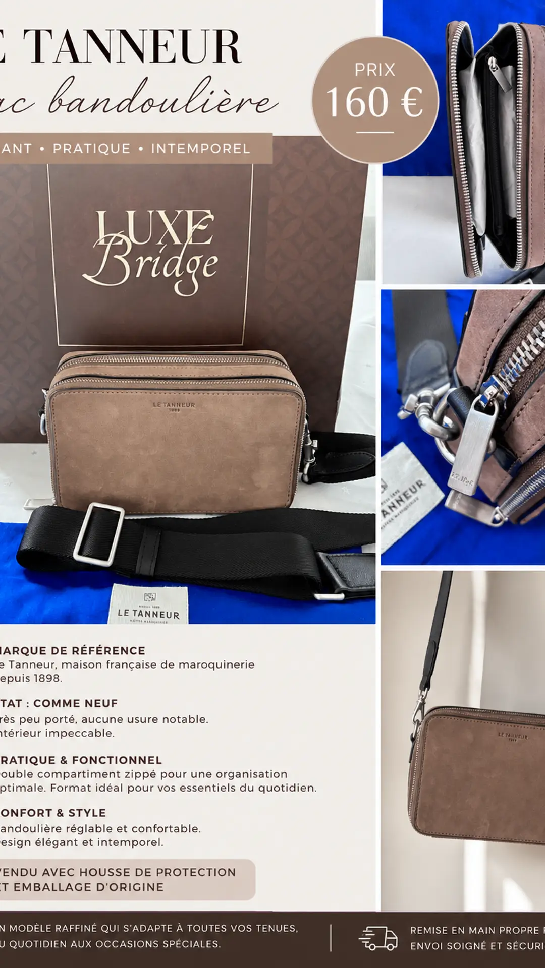 Image SAC A BANDOULIÈRE LE TANNEUR NEUF [object Object] - Zaffaires.re