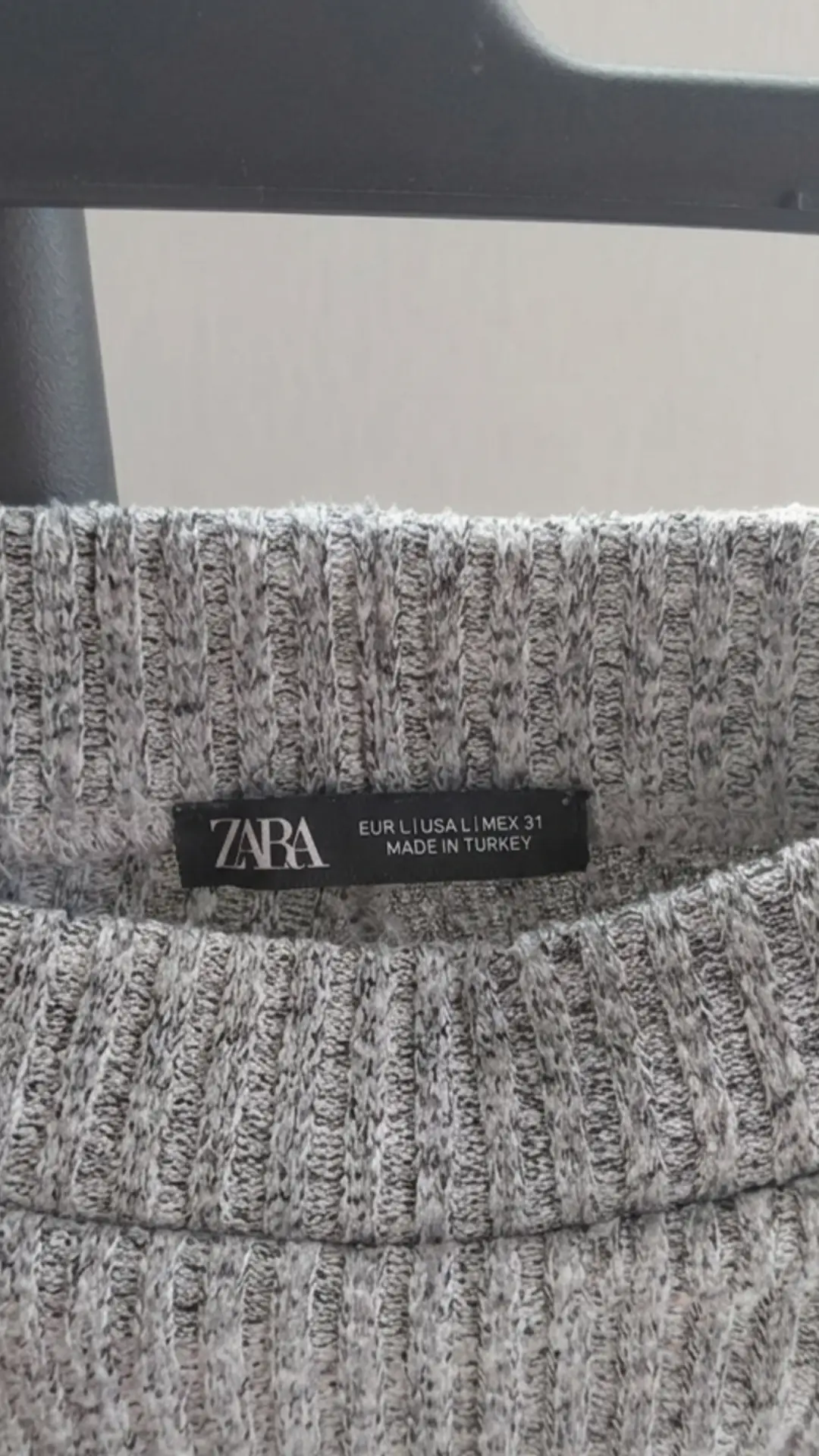 Image de Pantalon large côtelé gris chiné ZARA - Taille L, 3/3