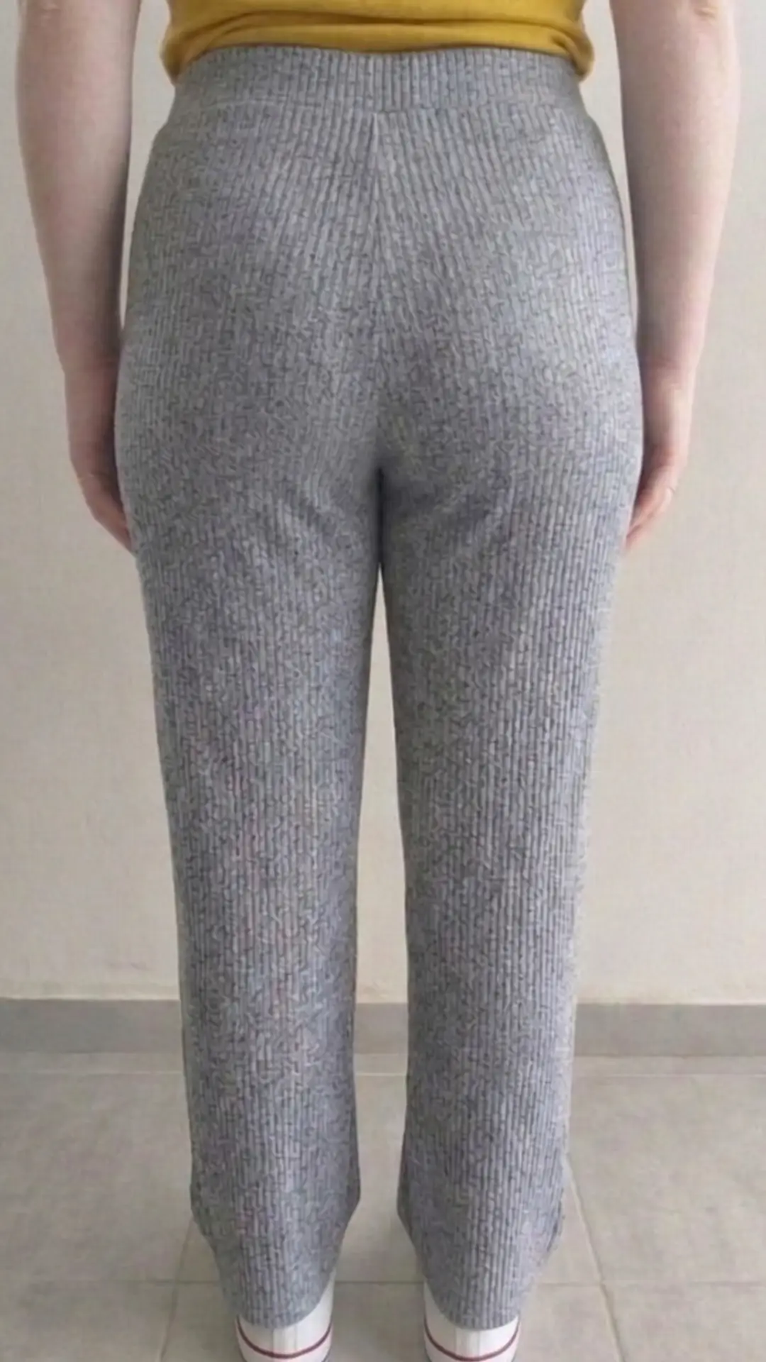 Image de Pantalon large côtelé gris chiné ZARA - Taille L, 2/3