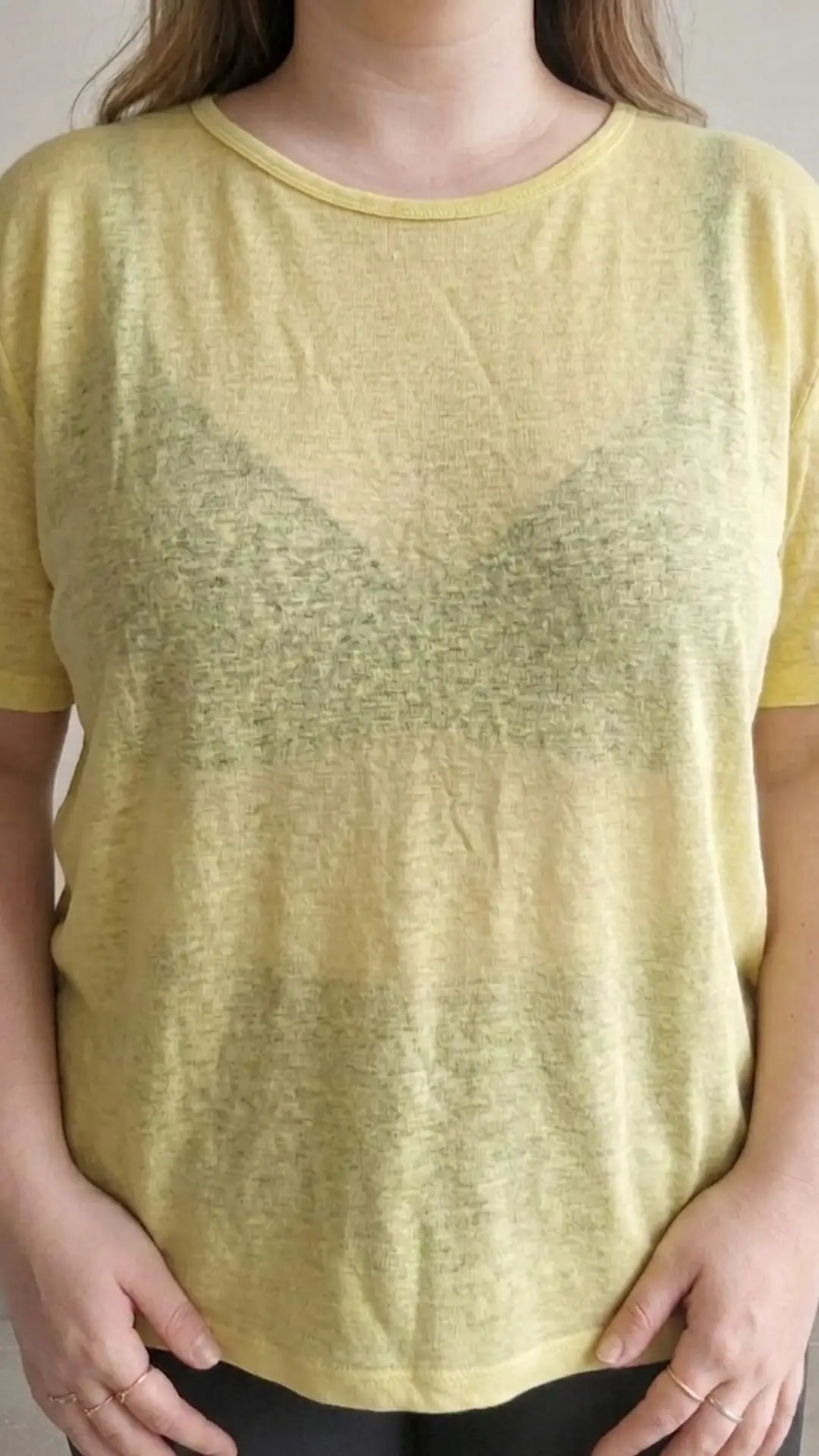 Image T-shirt fluide Jaune Monoprix Premium - 100% Lin - Taille XL [object Object] - Zaffaires.re