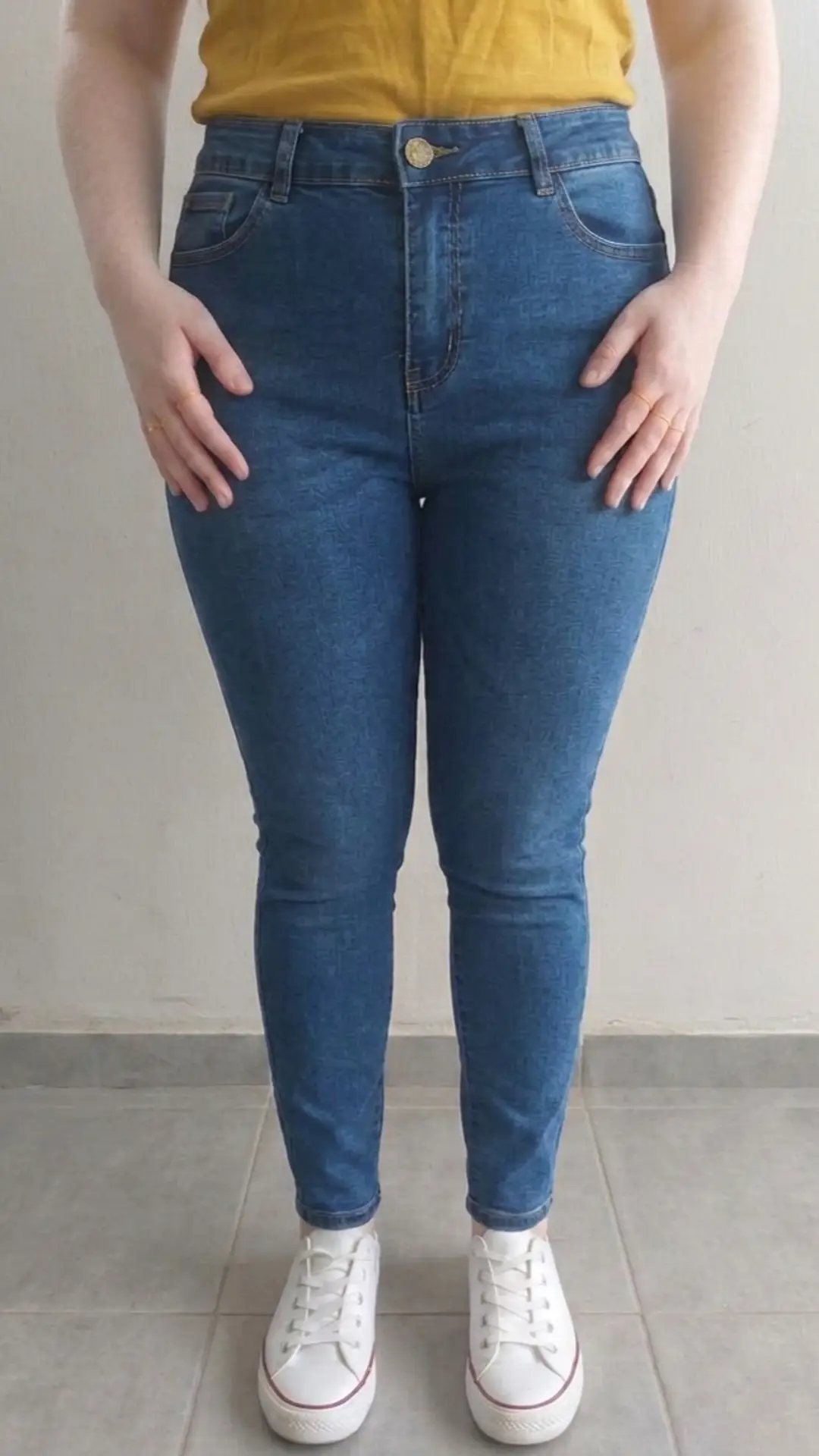 Image Jean Skinny Taille Haute "Mila Premium" – Bleu Moyen – Taille 44 (XXL) [object Object] - Zaffaires.re