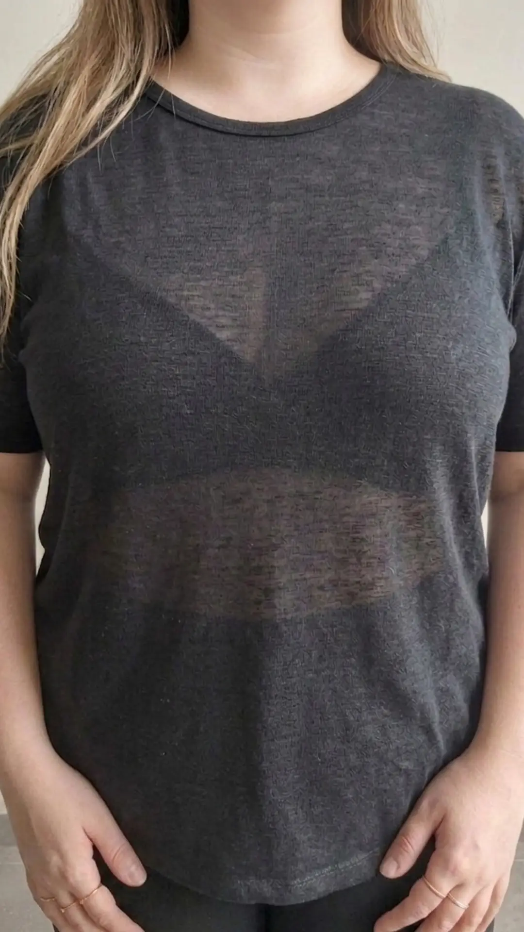 Image T-shirt fluide Noir Monoprix Premium - 100% Lin - Taille XL [object Object] - Zaffaires.re