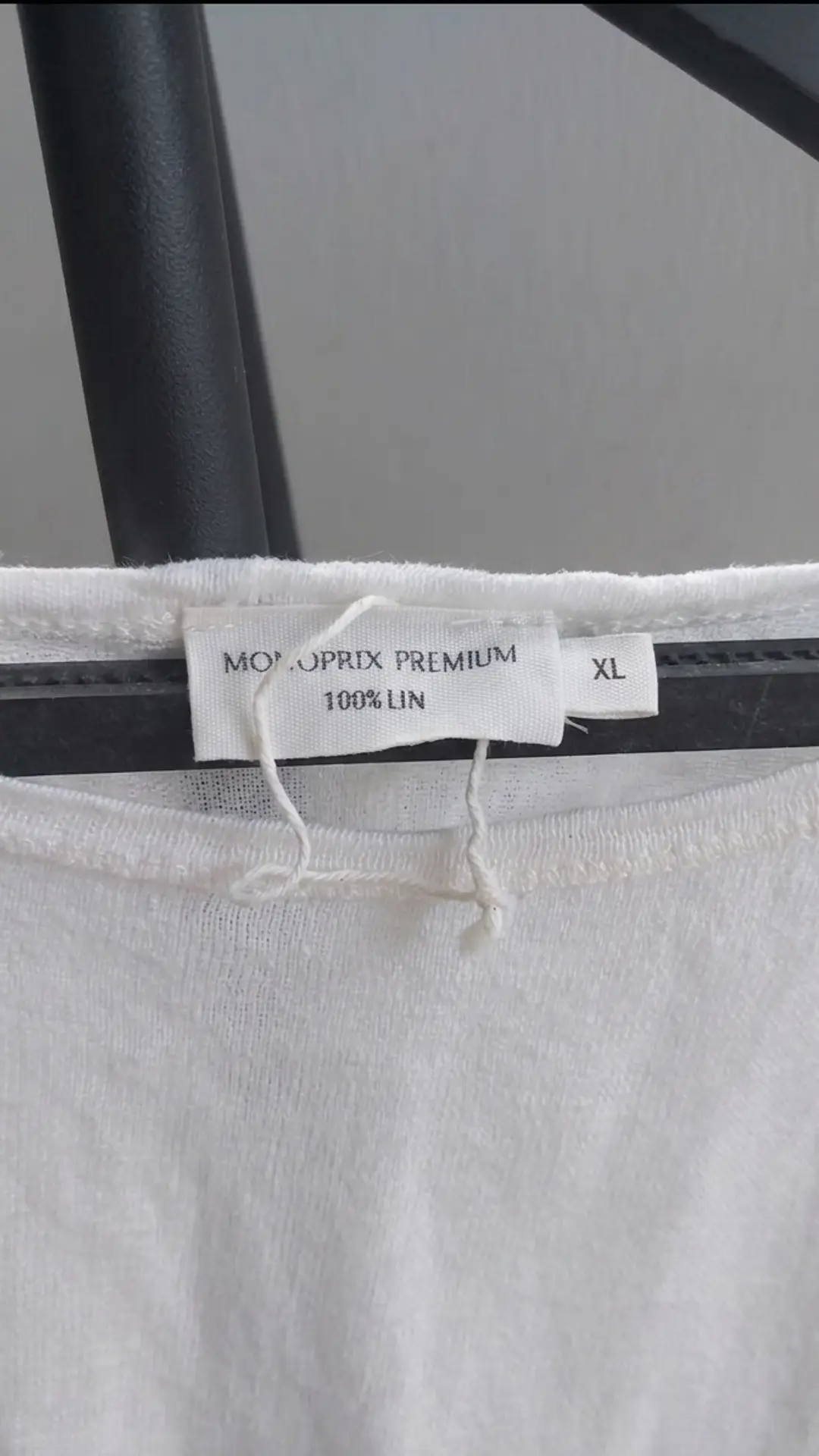 Image de T-shirt fluide blanc Monoprix Premium - 100% Lin - Taille XL, 3/3
